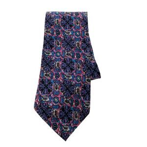 Christian Dior Monsieur Vintage Men's Tie Abstracts Floral Print 100% Silk